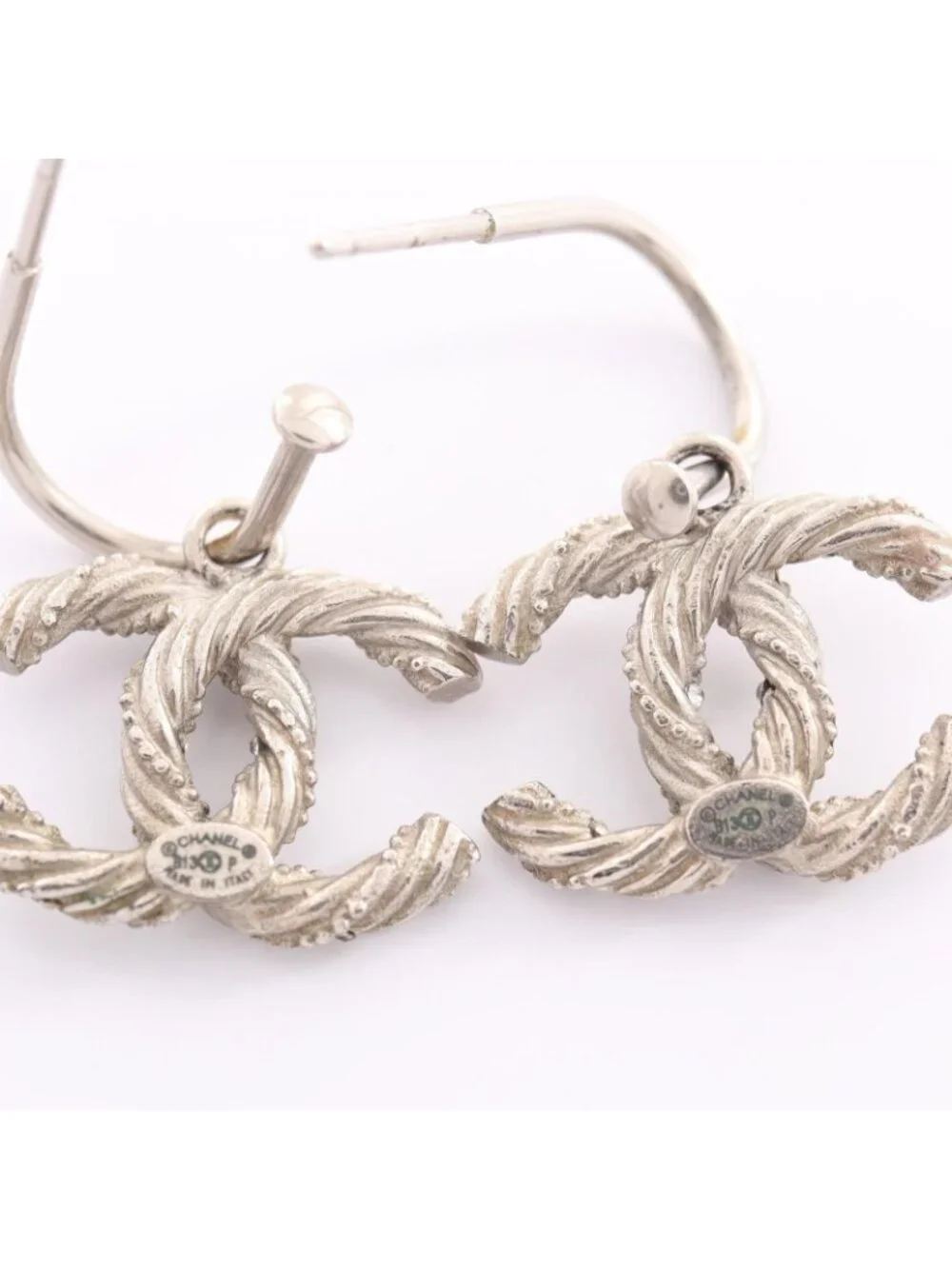 Chanel Earrings CC Logo Hoop